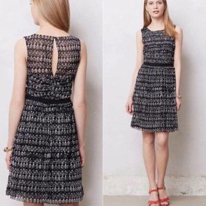 Anthropologie Black and White A-Line Midi Dress